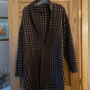 Premise Black and Brown Geometric Cardigan